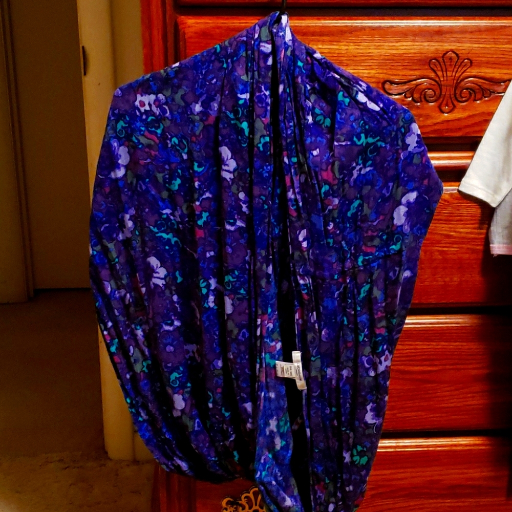 Beautiful dark purple, lilac, blue and green scarf